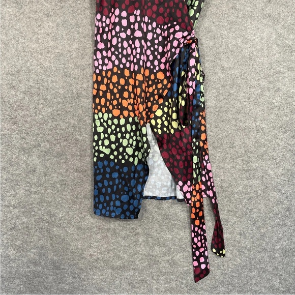 NEVER FULLY DRESSED Dress Size UK 10 Womens Contrast Leopard Wrap Mini Short - Picture 4 of 11